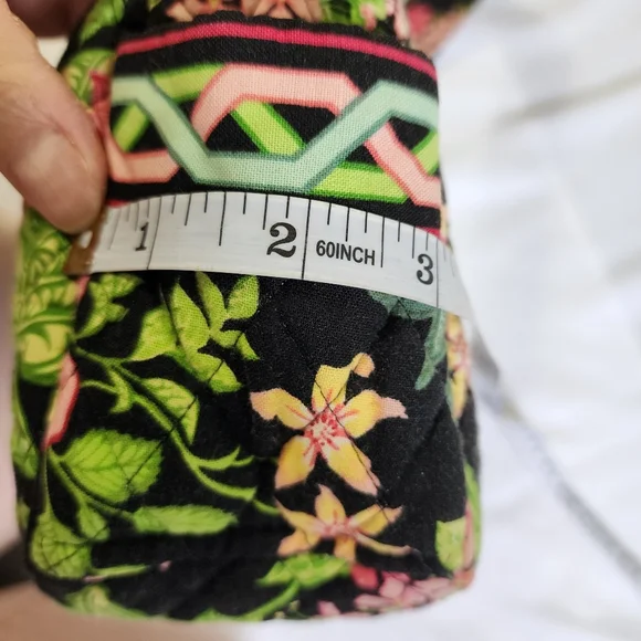 Vera bradley purse green floral on black - Picture 6 of 13